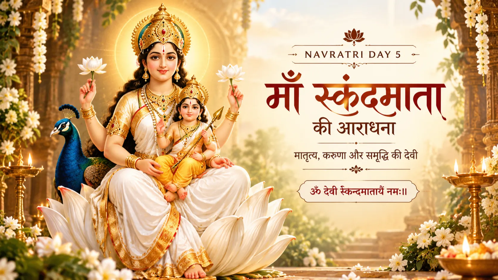 2026 Navratri Day 5 : जानिए स्कंदमाता की पूजा विधि, मंत्र और शुभ रंग